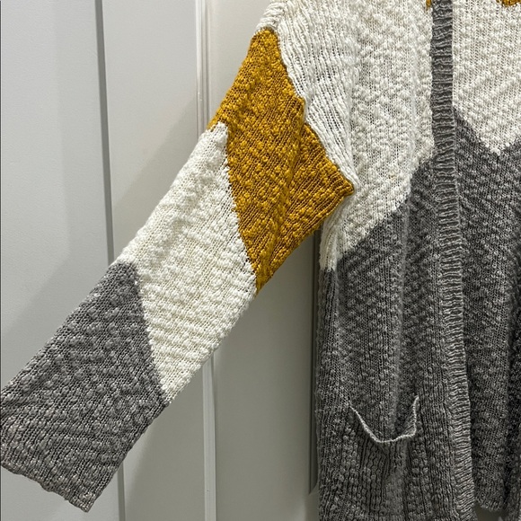 Roxy Open Weave Chevron Cardigan Sweater Sz XS - Picture 5 of 9